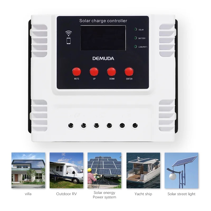 Venda quente 12v 24v 48v controlador de carga solar 60a controlador solar wifi aplicativos pmw controlador de carregador solar 10a 20a 30a 40a 50a para sistema solar doméstico