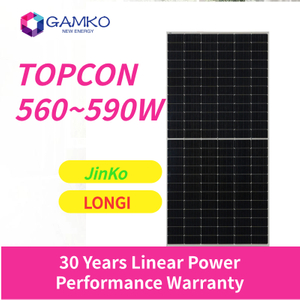 Preço de chegada Painel solar Topcon tipo N de maior eficiência 590W 580W 570W 560W para Solis, Growatt, inversor Deye