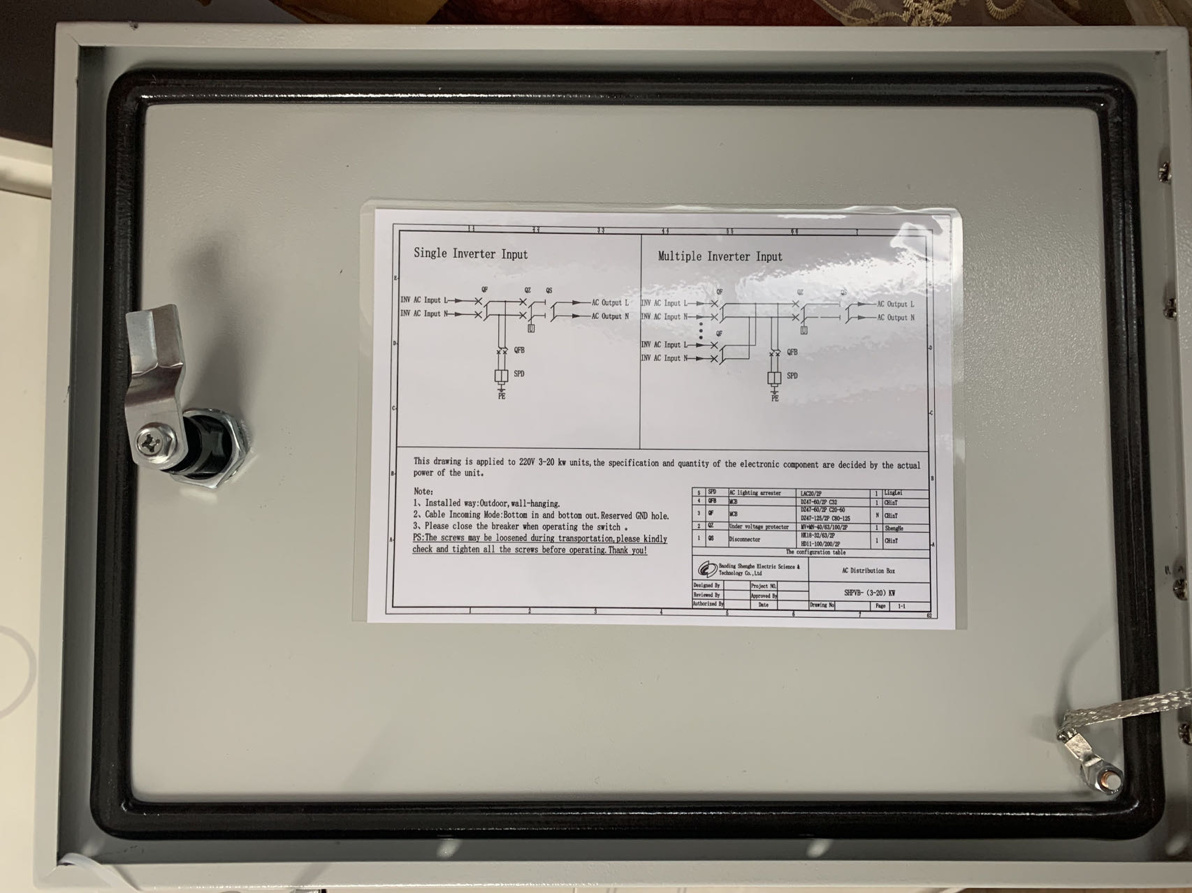 Caixa Combinadora DC para Sistema Fotovoltaico para Saída 3 em 1