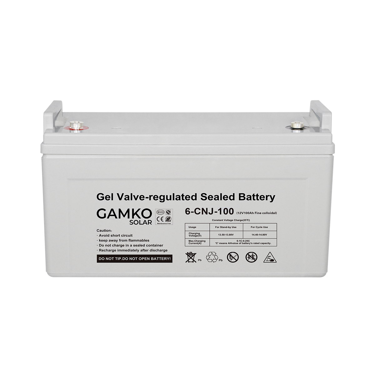 Bateria de gel de armazenamento solar 12V 100AH ​​sem manutenção fácil de usar