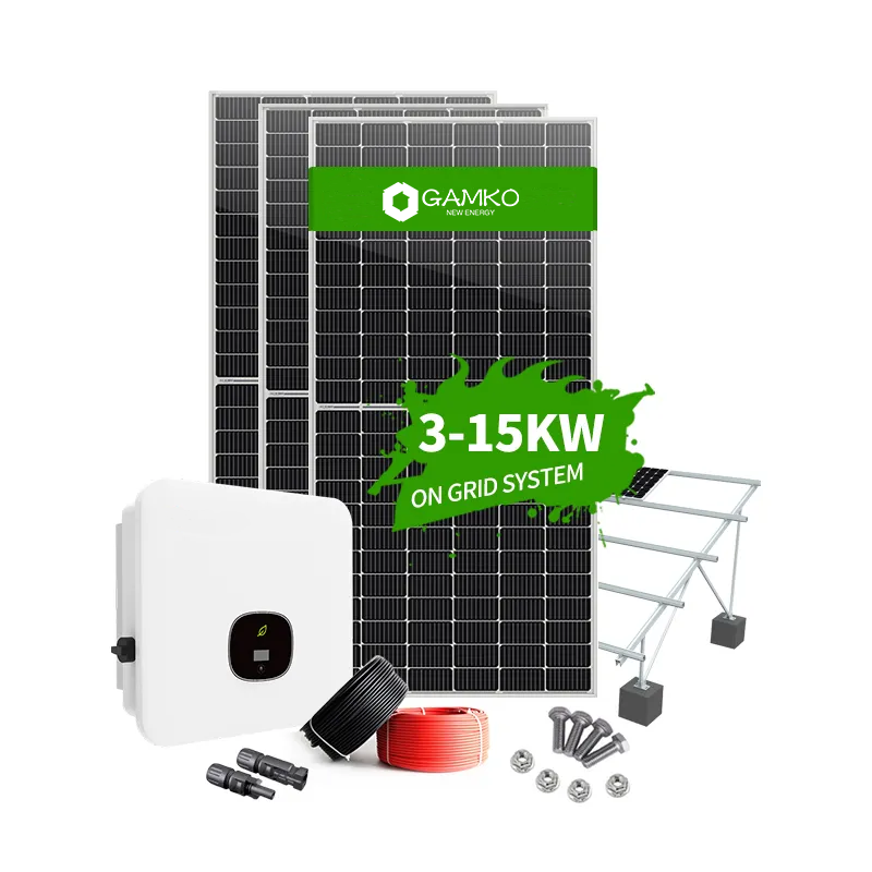 Kit de sistema de módulo fotovoltaico de sistema de energia solar on grid 10KW para casa 3KW 5KW 12KW 